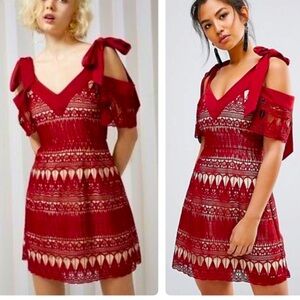 NWT KEEPSAKE THE LABEL Walk on By Lace Red Dress